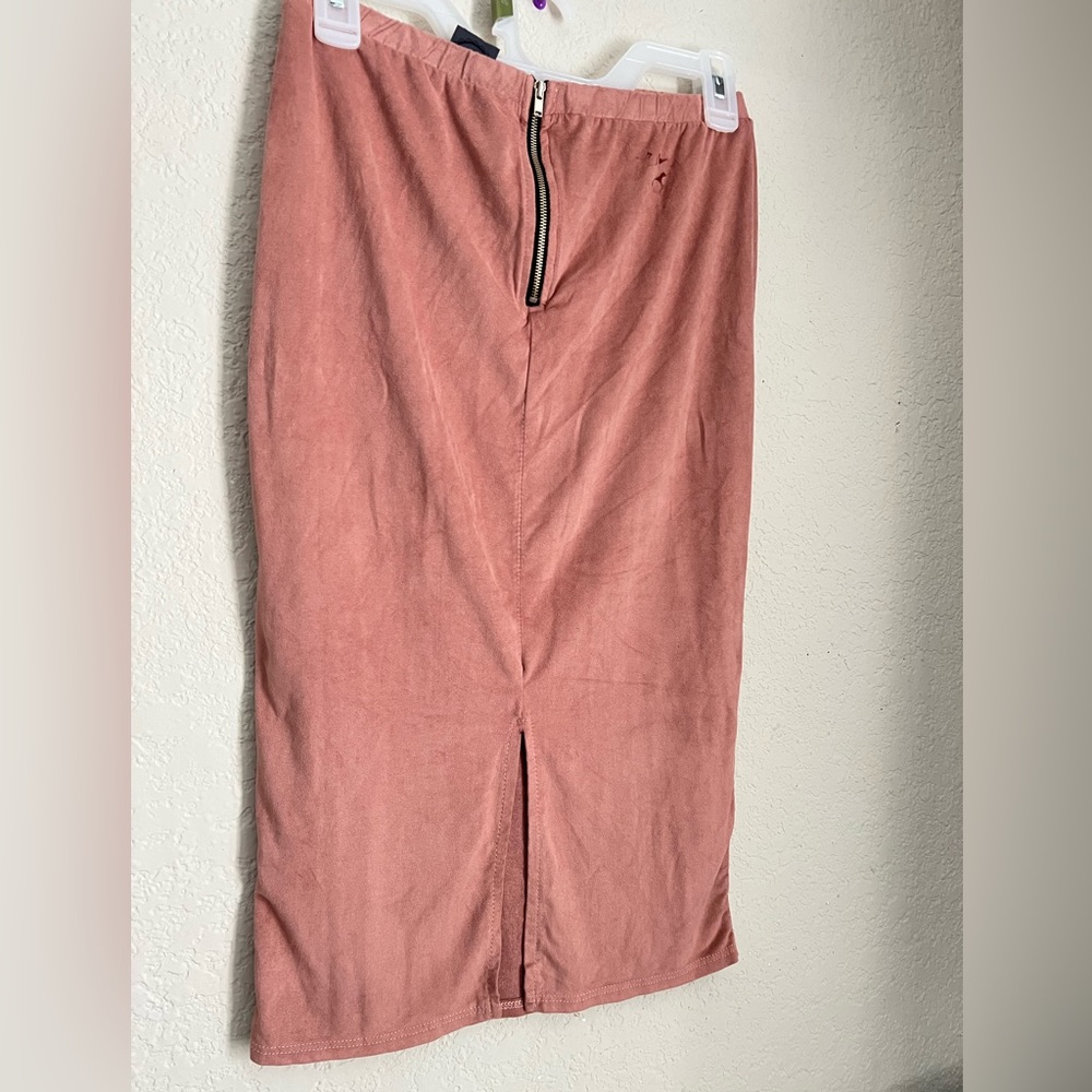 Thrifted Suede Pencil Skirt